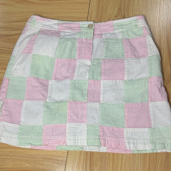 Izod Golf Dresses & Skirts - Izod golf  Patchwork Mini Skirt size6 cotton pastel wafle fábric atletic pockets